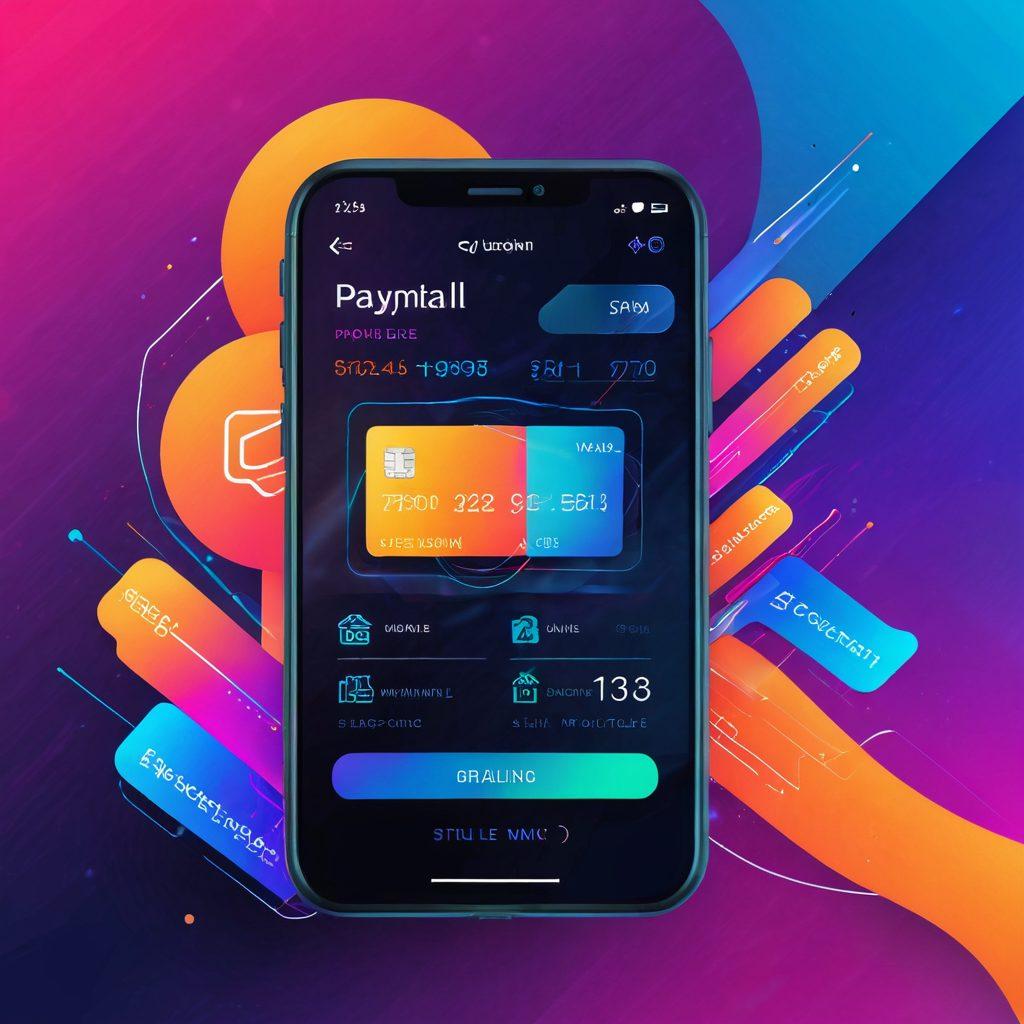 A sleek digital checkout interface featuring a variety of modern payment methods, such as credit cards, mobile wallets, and cryptocurrency options. Include a secure lock symbol to emphasize safety and protection, set against a background of vibrant, flowing lines symbolizing speed and efficiency in transactions. Incorporate elements like graphs and data analytics visuals to illustrate modern billing solutions. futuristic, vibrant colors, clean minimalist design.